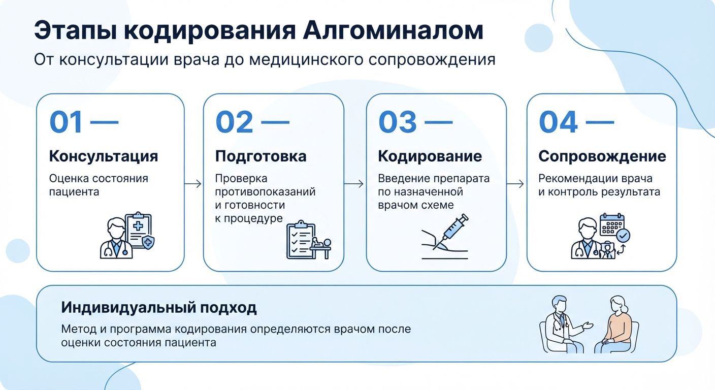 Кодирование препаратом «Алгоминал» в Мегионе инфографика